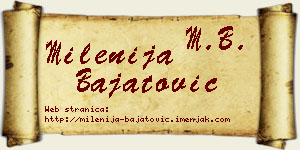 Milenija Bajatović vizit kartica
